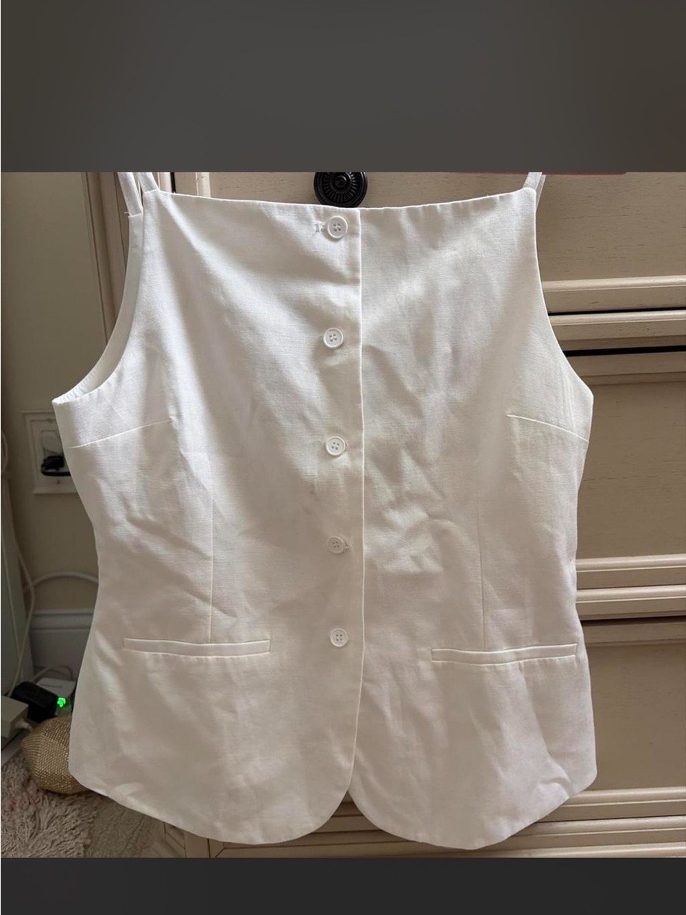 Zara White Button-Front Camisole